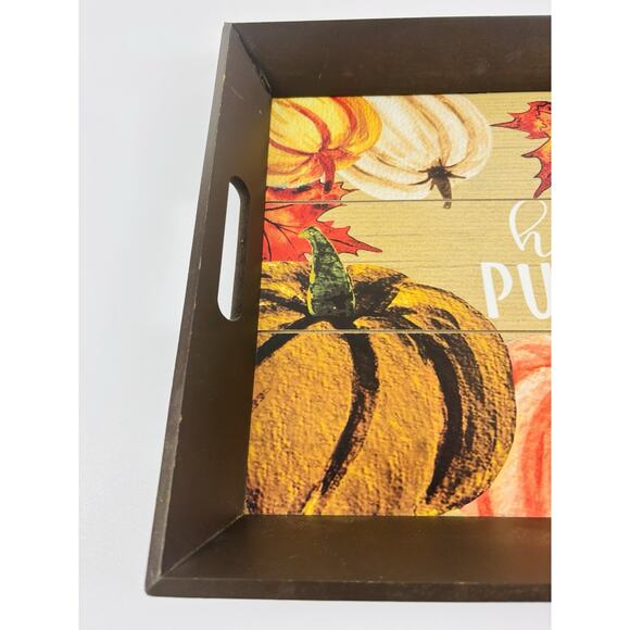 Holiday Wooden Serving Tray by Autumn Accents Thanksgiving Harvest Pumpkin Decor - Picture 4 of 16